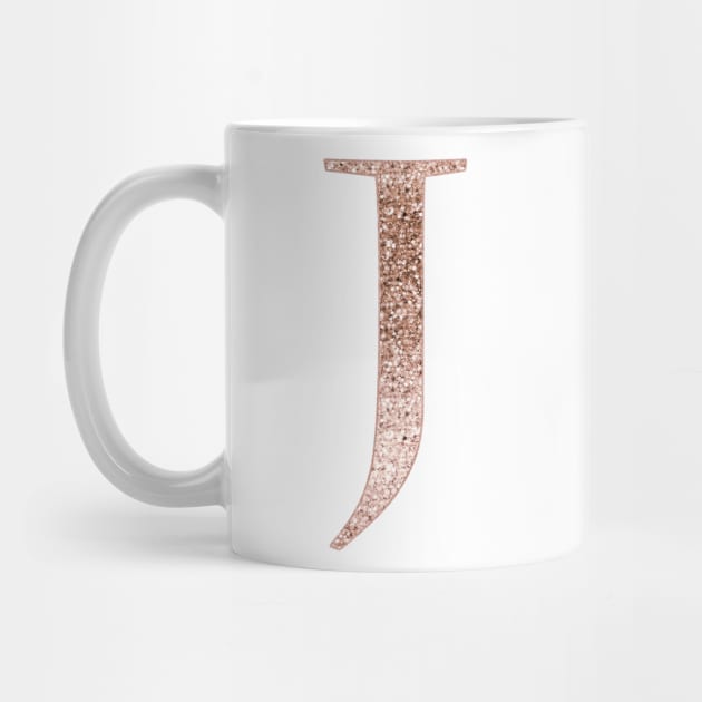 J rose gold glitter monogram letter by RoseAesthetic